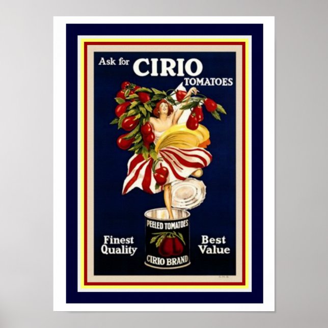 Cappiello Ad Poster-Cirio Tomaten 12 x 16 Poster (Vorne)
