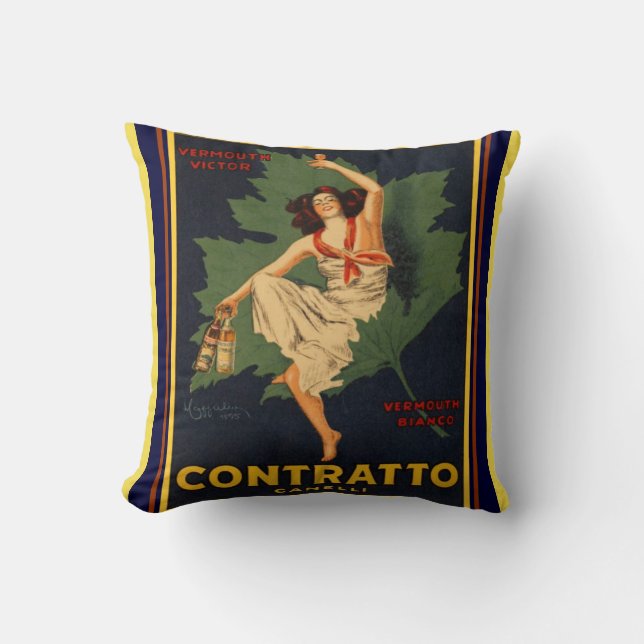 Cappiello Contratto Canelli Throw Kissen (Vorderseite)