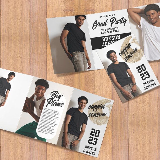 Cappin Season Masculine Abschluss Einladung (Von Creator hochgeladen)