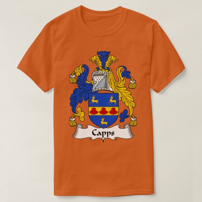 Capps Coat of Arms Family Crest  T-Shirt (Design vorne)