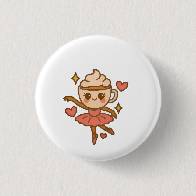 Cappuccina Ballerina Italian Ausweis Button (Vorderseite)