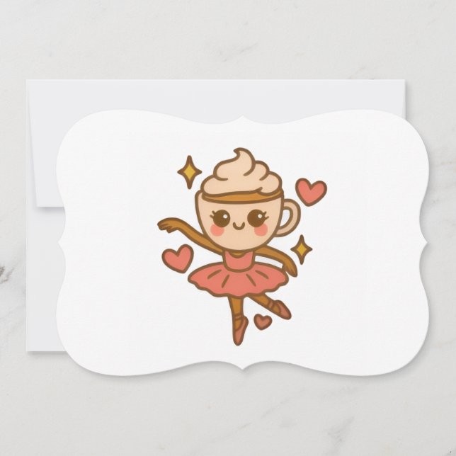 Cappuccina Ballerina Italian Ausweis Einladung (Vorderseite)