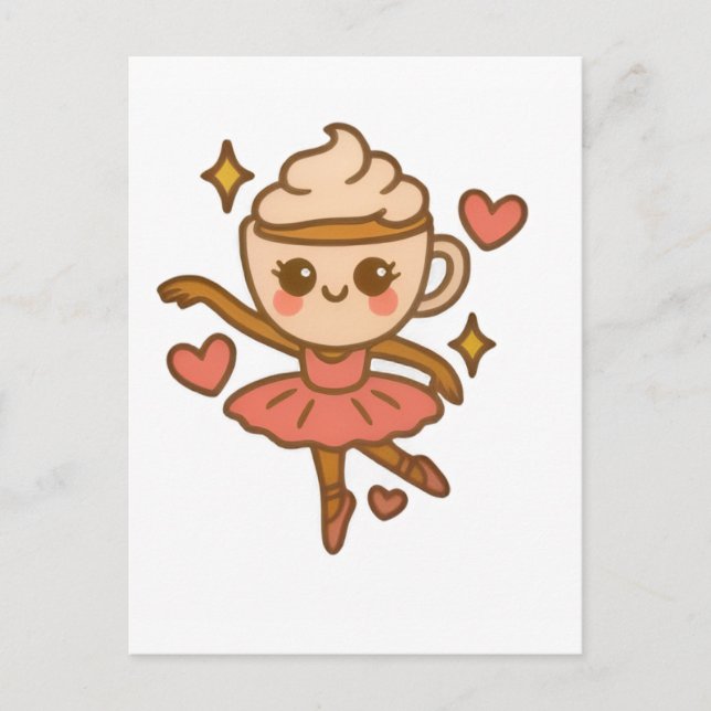Cappuccina Ballerina Italian Ausweis Postkarte (Vorderseite)