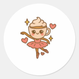 Cappuccina Ballerina Italian Ausweis Runder Aufkleber