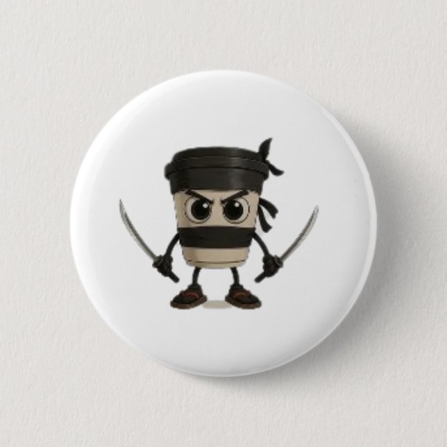 Cappuccino Assassino Funny Italian Button (Vorderseite)