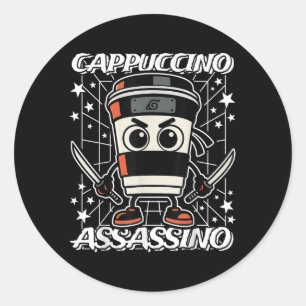 Cappuccino-assino Italienisch-Brainrot Kaffeesassa Runder Aufkleber