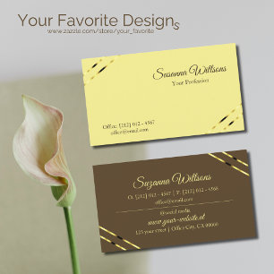 Cappuccino Beige mit goldenen Linien Klassisch und Visitenkarte