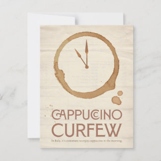 Cappuccino Curfew – 11AM Coffee Postcard Postkarte