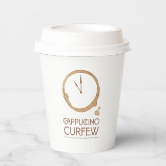 Cappuccino Curfew 11AM – To Go Coffee Cup Pappbecher