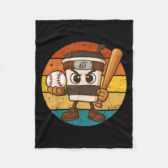 Cappuccino Inn Baseball Niedlich Italienisch Brain Fleecedecke (Vorderseite)