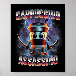Cappuccino Ino Brainrot Italian Meme Poster