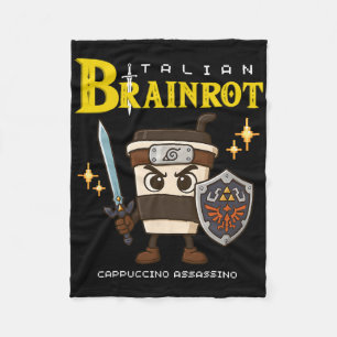 Cappuccino Ino Italien Brainrot Retro-Gamer-Kunst  Fleecedecke