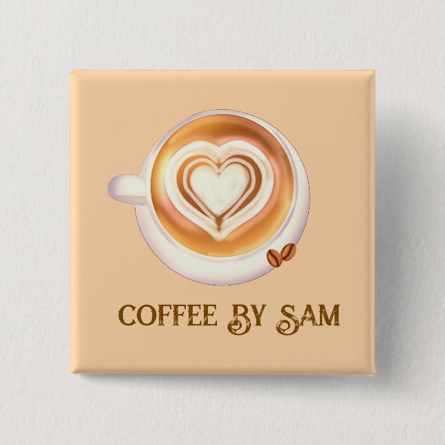 Cappuccino-Kaffee Button (Vorderseite)