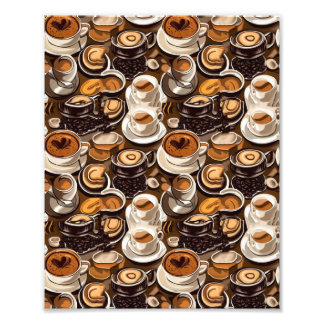 Cappuccino Kaffee Öl Paint Muster Fotodruck