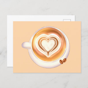 Cappuccino-Kaffee Postkarte
