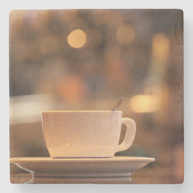 Cappuccino-Kaffee, Venedig, Italien Steinuntersetzer (Vorderseite)