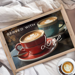 Cappuccino Kaffeemaschine Elegant Serviertablett