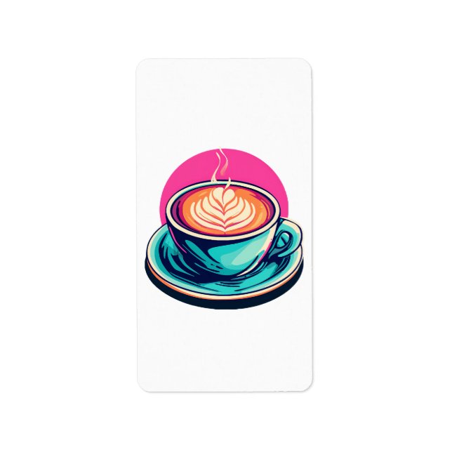 Cappuccino-Kaffeetasse Adressaufkleber (Vorne)