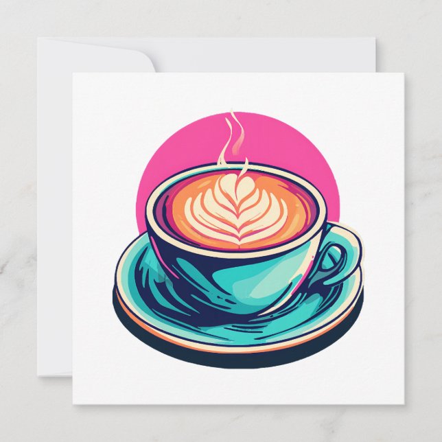 Cappuccino-Kaffeetasse Einladung (Vorderseite)
