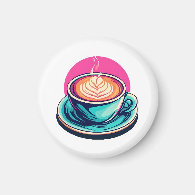 Cappuccino-Kaffeetasse Magnet (Vorne)