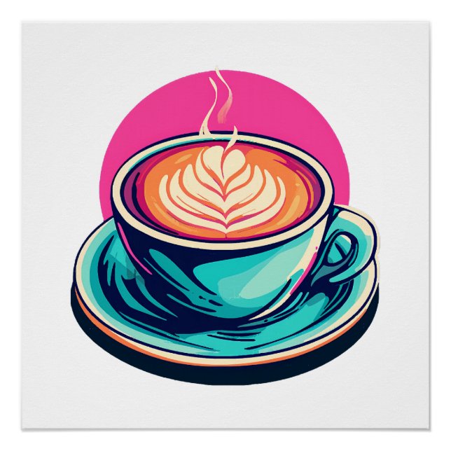Cappuccino-Kaffeetasse Poster (Vorderseite)