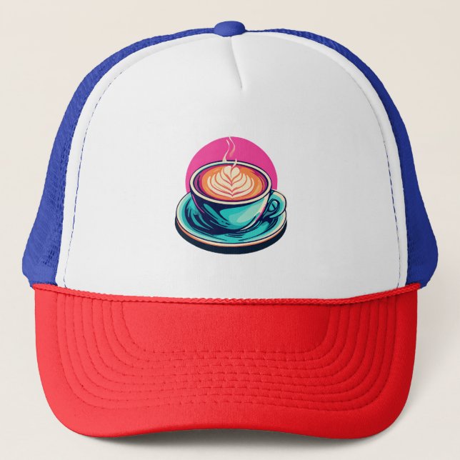 Cappuccino-Kaffeetasse Truckerkappe (Vorderseite)