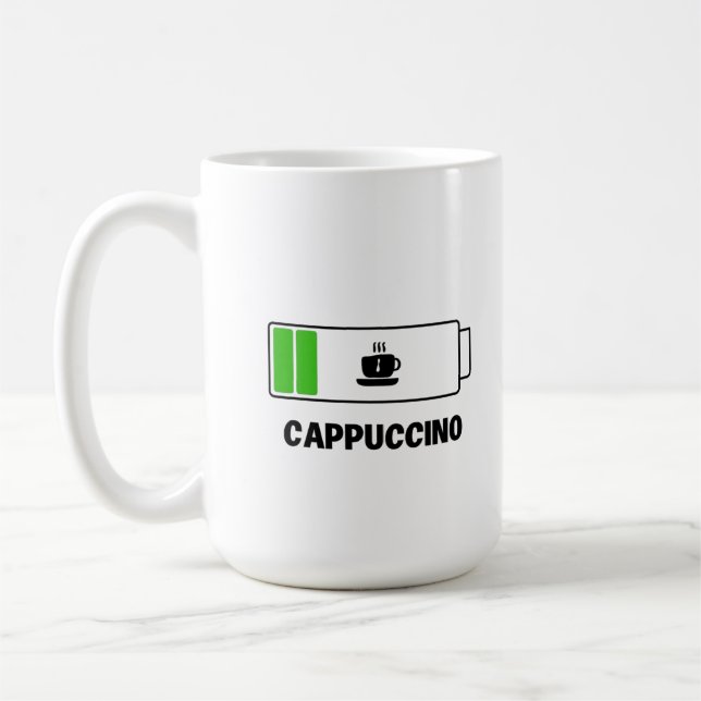Cappuccino Minimale Typografie Kaffee Kaffeetasse (Links)