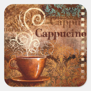 Cappuccino Quadratischer Aufkleber