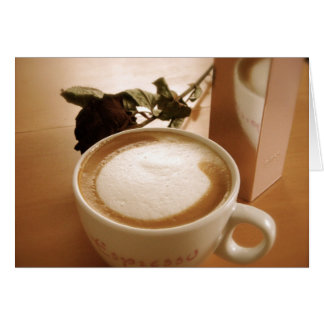 Cappuccino und verzauberte Rose Card