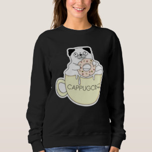 CappugCino Süßer Pug mit einem Keks in einem Cappu Sweatshirt