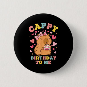 Cappy Geburtstag an lustige Capybara Geburtstags-T Button
