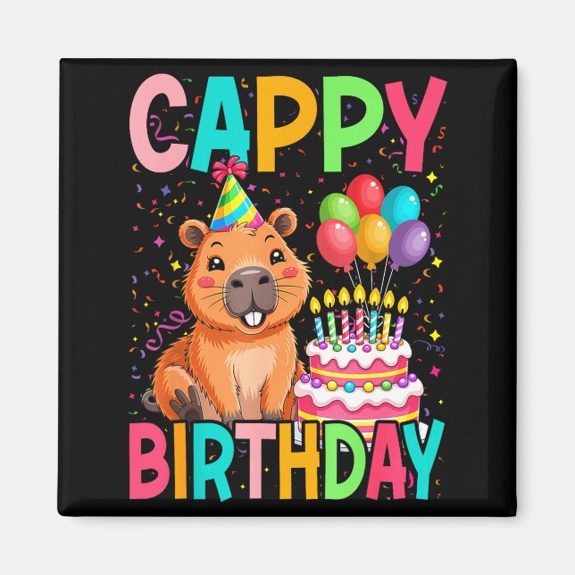 Cappy Geburtstag Capybara Liebhaber Mädchen Junge  Magnet (Vorne)