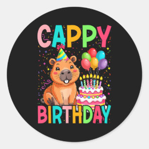 Cappy Geburtstag Capybara Liebhaber Mädchen Junge Runder Aufkleber