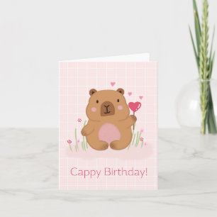 Cappy Geburtstag Süße Capybara-Wortspiel Geburtsta Karte