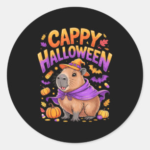Cappy Halloween Capybara Hexe Runder Aufkleber