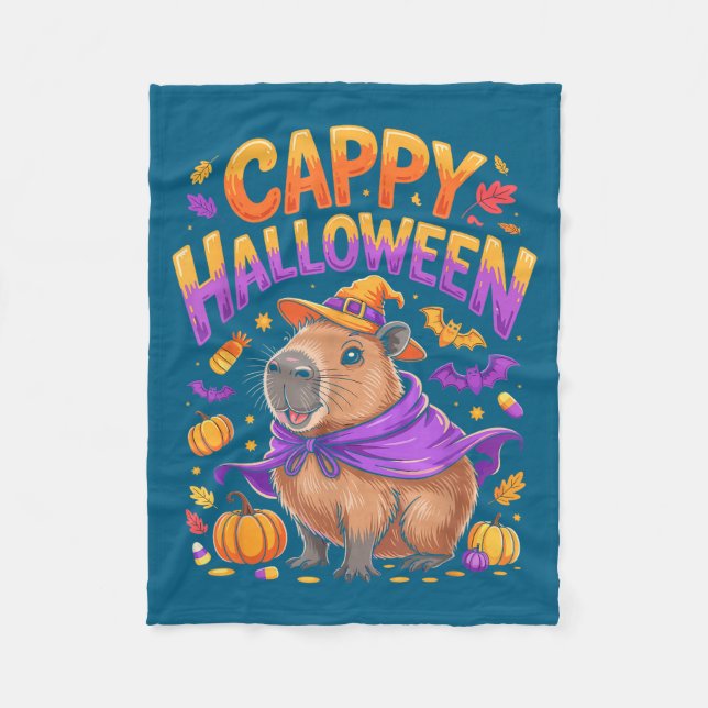 Cappy Halloween Capybara Witch  Fleecedecke (Vorderseite)