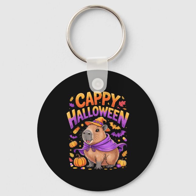Cappy Halloween Capybara Witch  Schlüsselanhänger (Vorderseite)
