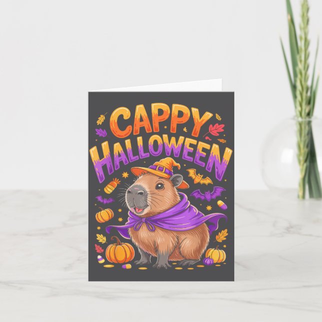 Cappy Halloween-Kapybara-Hexe  Karte (Vorderseite)
