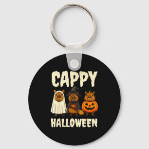 Cappy Halloween Lustige Capybara-Geist Hexe Kürbis Schlüsselanhänger
