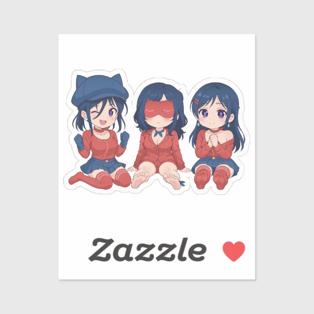 Cappy Mita Sleepy Mita Kind Mita Chibi Süße Anime  Aufkleber (Blatt)