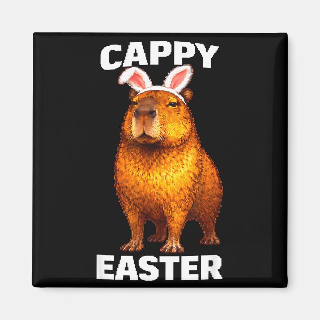 Cappy Ostern lustige Capybara Hasenohren Tier Meme Magnet (Vorne)