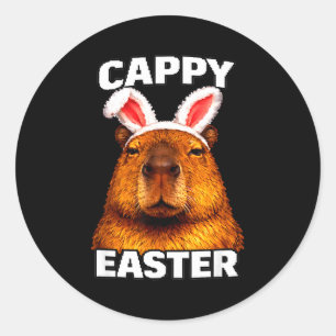 Cappy Ostern lustige Capybara Hasenohren Tier Runder Aufkleber