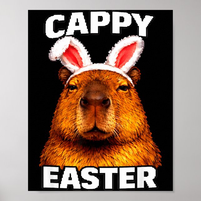 Cappy Ostern lustiger Capybara Hasenohren Tier  Poster (Vorne)