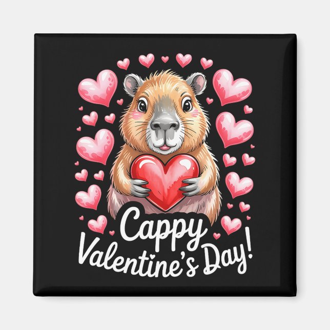Cappy Valentine’s Day Cute Capybara Heart Design P Magnet (Vorne)