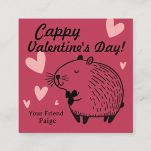 Cappy Valentinstag   Capybara Valentinsgruß  Begleitkarte