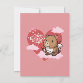 Cappy Valentinstag | Niedliche Capybara Cupid Card Mitteilungskarte