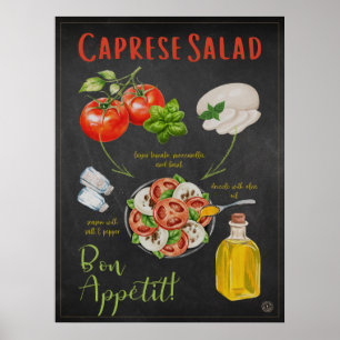 Caprese Salad Rezept - Italienische Küche Poster