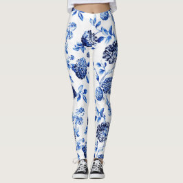 Capri blaue BlumenToile Leggings