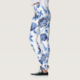 Capri blaue BlumenToile Leggings
