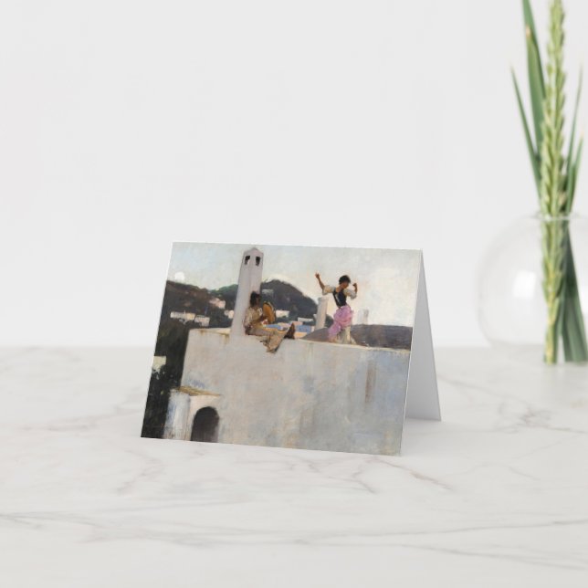 Capri Girl auf dem Dach von John Singer Sargent Dankeskarte (Vorderseite)